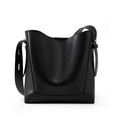 Minimal Leather Bucket Tote