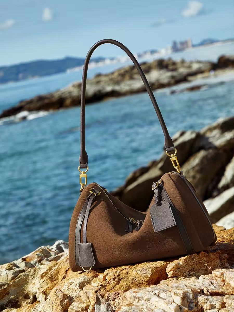 Vintage-Style Leather Bowling Bag