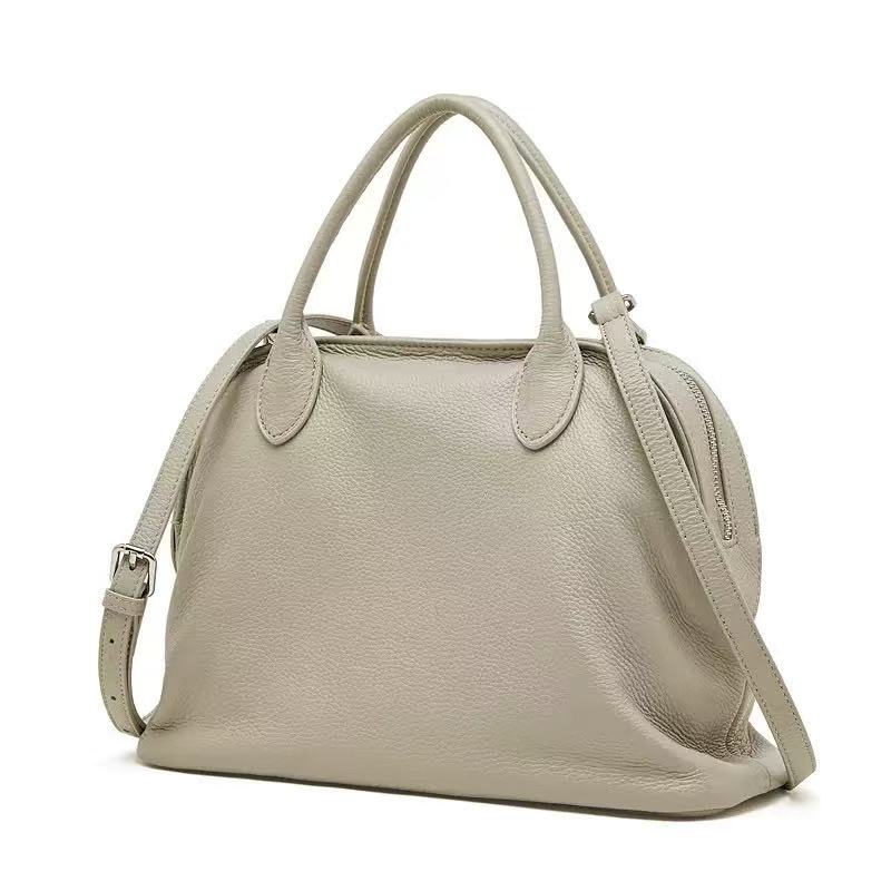 Classic Leather Handbag with Long Strap