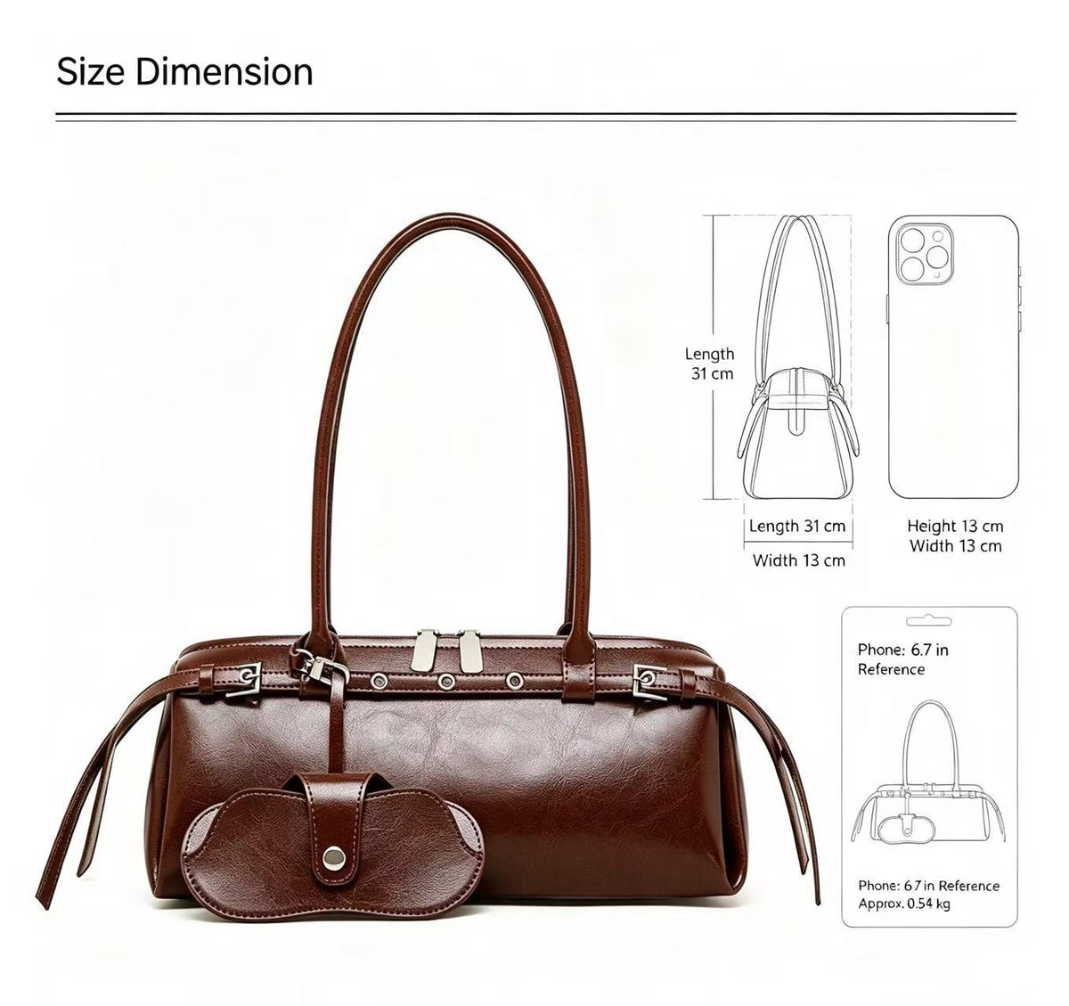 Leather Baguette Shoulder Bag