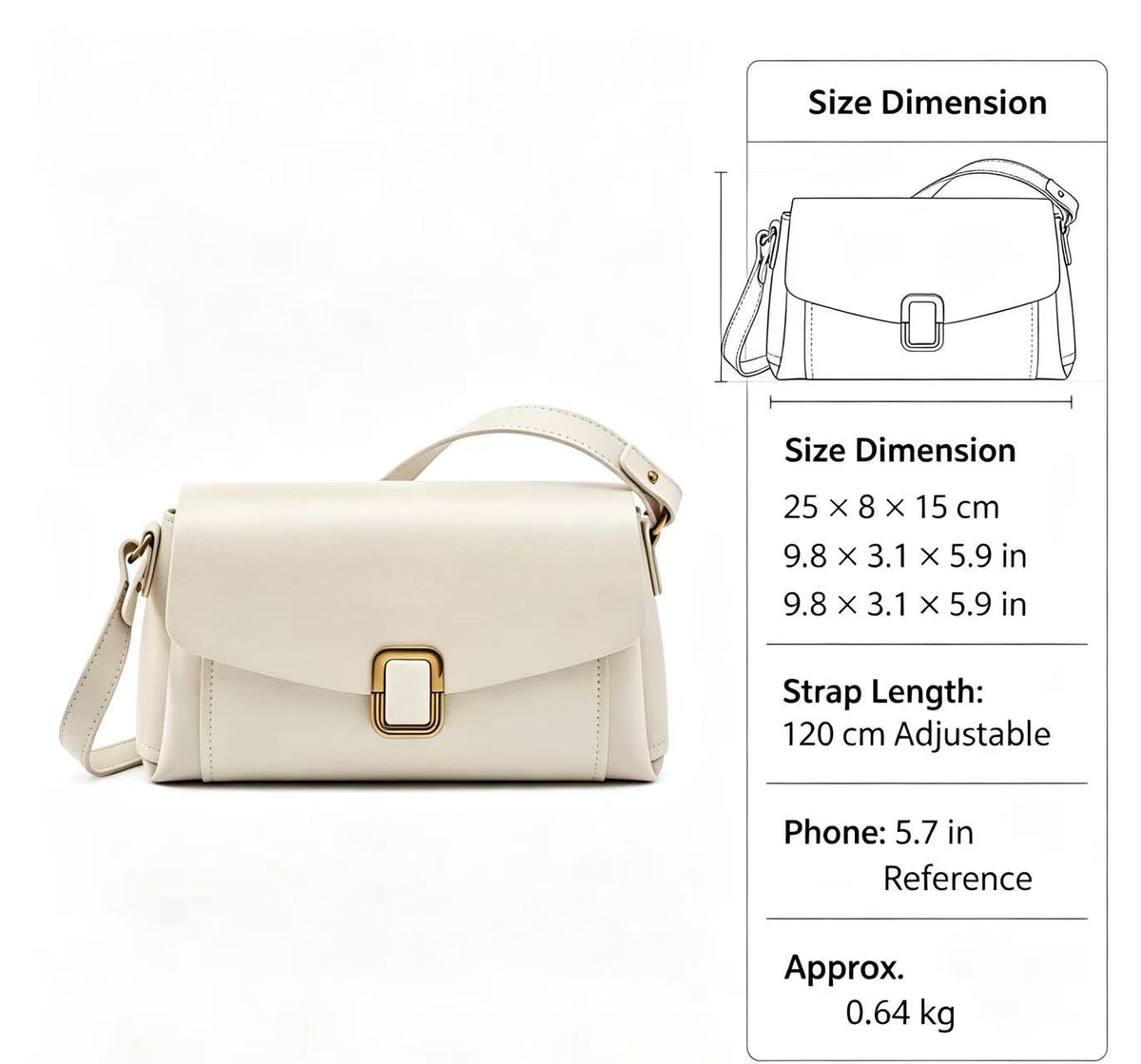 Classic Leather Flap Crossbody Bag