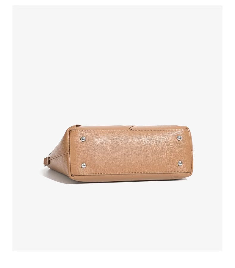 Triangle Design Handwoven Leather Bag | Soft Cowhide Shoulder Crossbody Purse for Women | Louis Bags