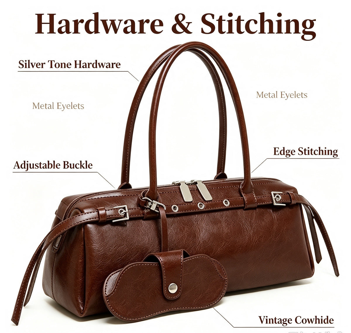 Leather Baguette Shoulder Bag