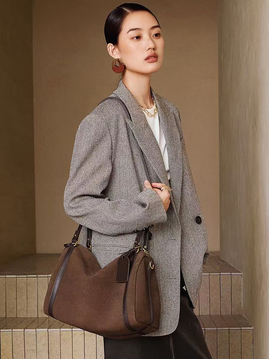 Vintage-Style Leather Bowling Bag