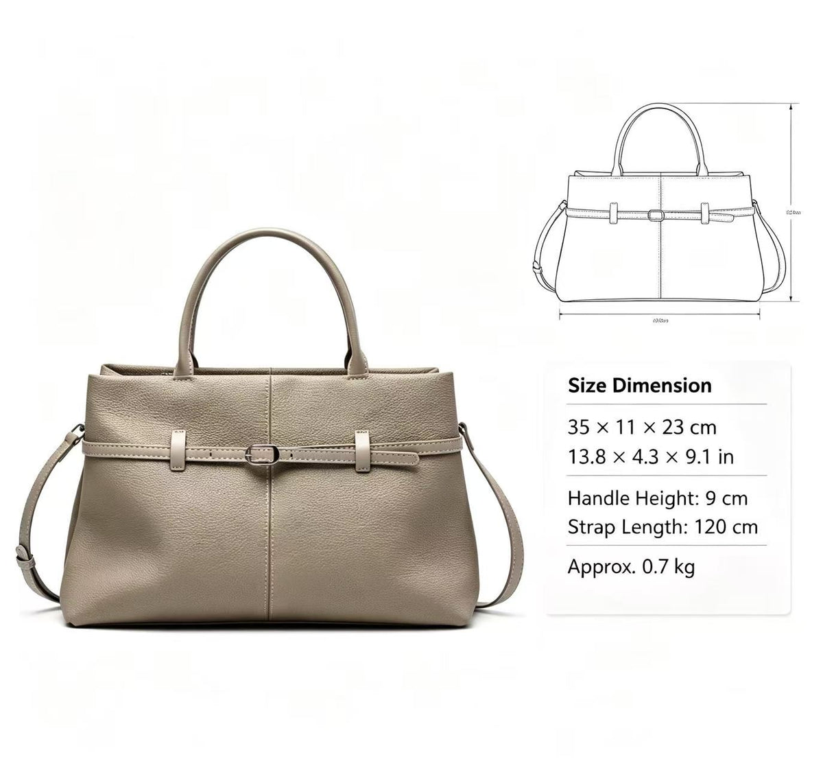 Large Leather Work Handbag