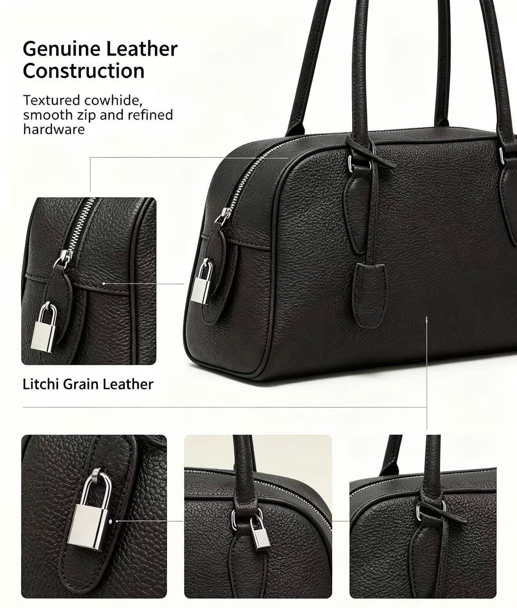 Classic Leather Boston Bag