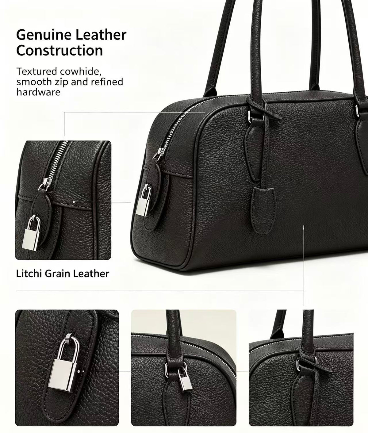 Classic Leather Boston Bag