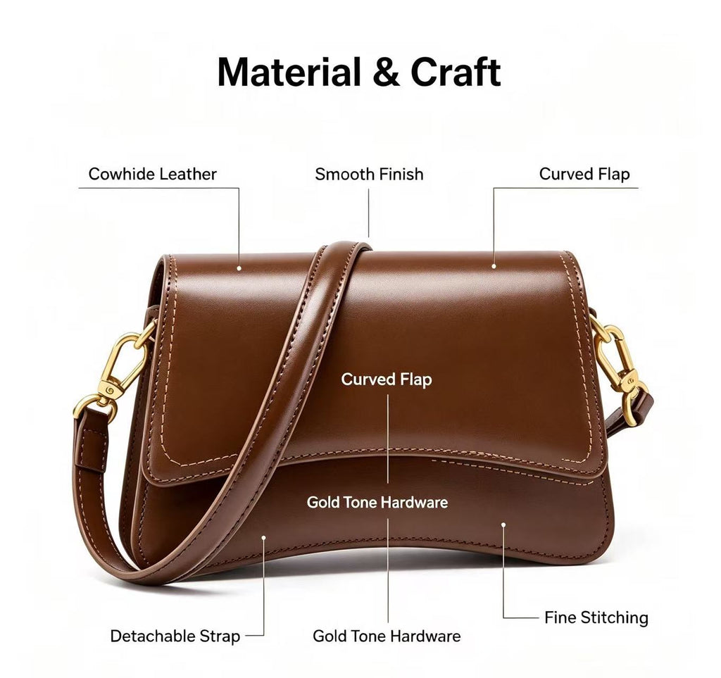 Compact Leather Flap Crossbody Bag