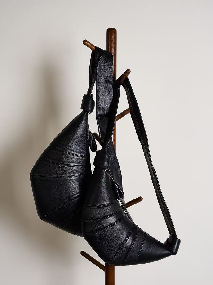 Soft Sheepskin Leather Crescent Bag