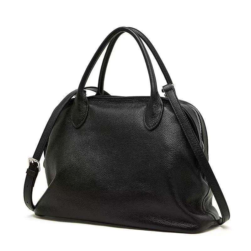 Classic Leather Handbag with Long Strap
