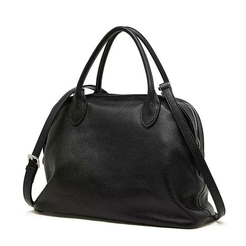 Classic Leather Handbag with Long Strap