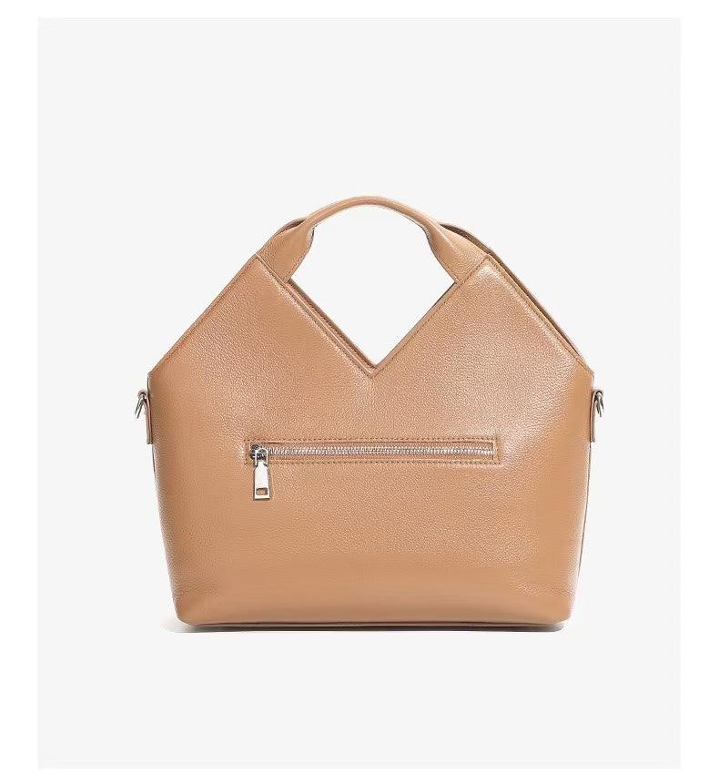 Triangle Design Handwoven Leather Bag | Soft Cowhide Shoulder Crossbody Purse for Women | Louis Bags