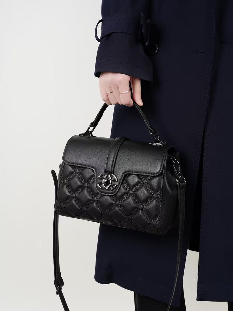 Quilted Leather Top-Handle Bag