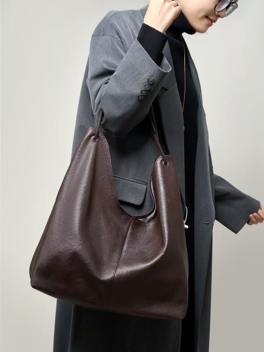 Large Slouchy Leather Tote