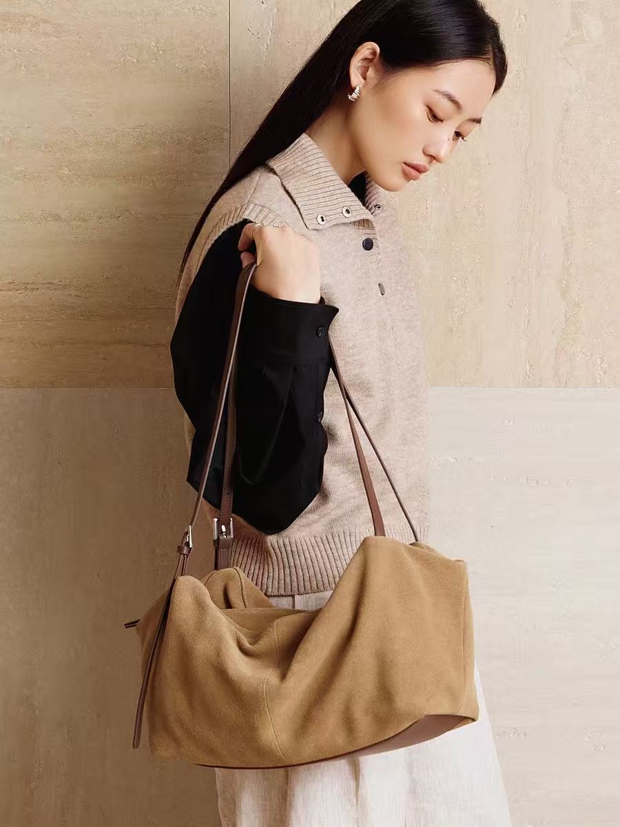 Soft Leather Pillow Hobo Bag